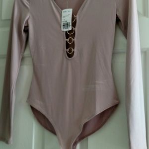 F21 Pink long sleeve leotard